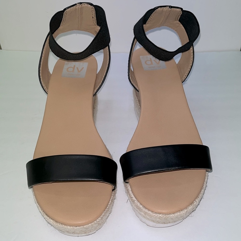 Dolce Vita Elista Platform Wedge Black Sandals, Women's Shoes Size 9.5US 7.5UK